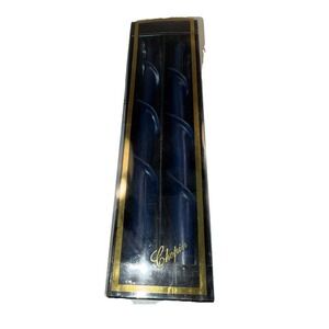 Vintage Chopin Navy 12" Feather Taper Candles Spiral Twist New in Box